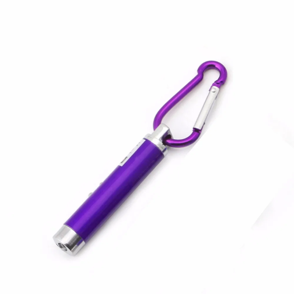 

3-in-1 Portable Mini Laser Light Pointer LED Torch Beam Flashlight Keychain