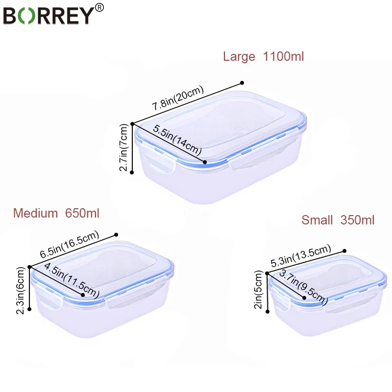 BORREY, 3 шт., пластиковая коробка для хранения продуктов, набор, холодильник, морозильник, коробки для хранения продуктов, свежая вакуумная коробка, термостойкие кухонные контейнеры