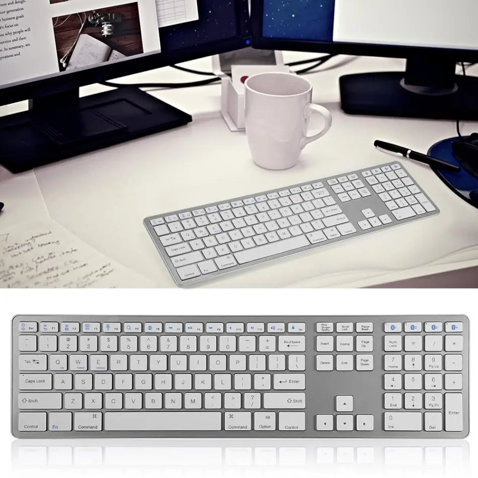Универсальная многофункциональная беспроводная bluetooth-клавиатура 104 клавиш для ПК, ноутбука, планшета, клавиатуры для ноутбука
