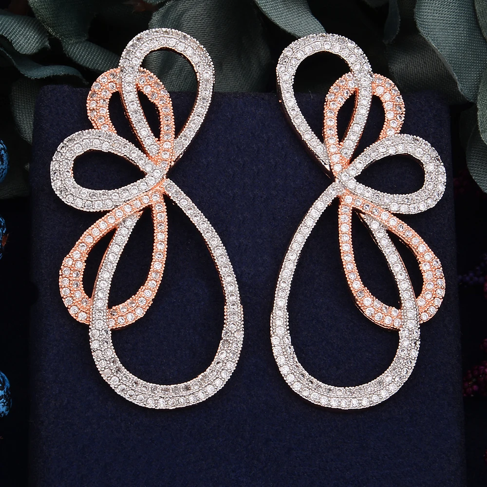 

GODKI 67mm Luxury Trendy Fly Butterfly Design Full Mirco Paved Crystal Zircon Naija Wedding Drop Earring Fashion Jewelry