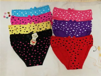 

Jian Peng kawaii printed heart low-Rise briefs underwear women sexy lace panties lady Modal solid and durable underpants