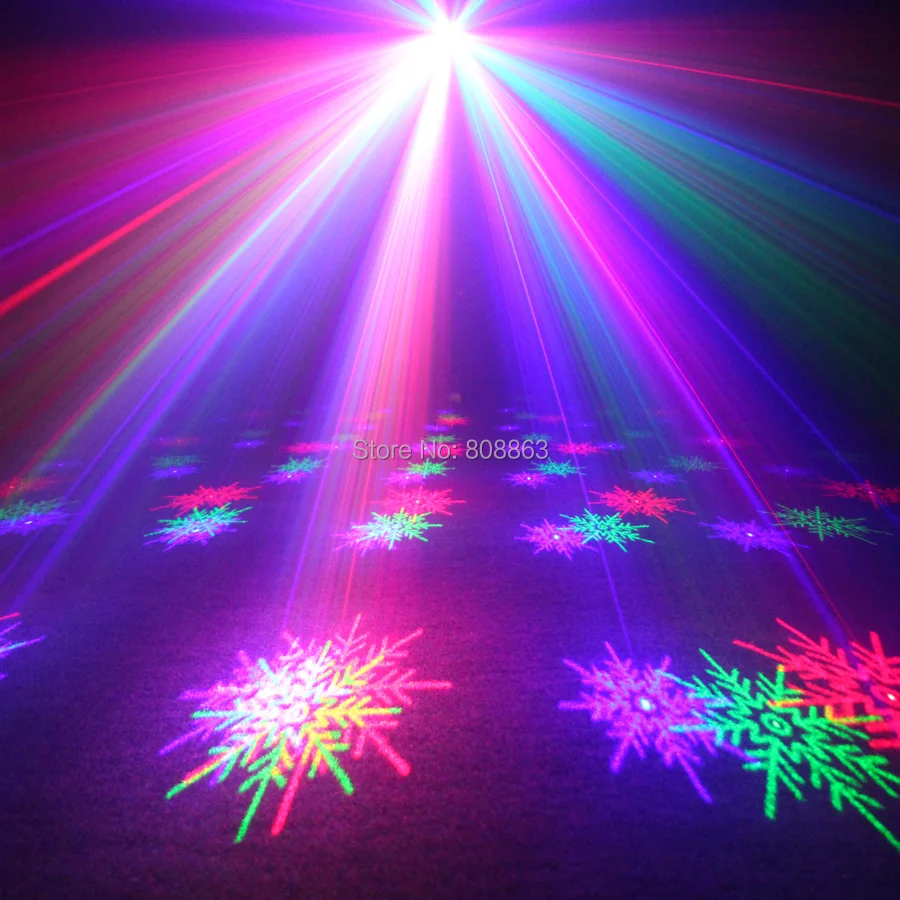 ESHINY пульт дистанционного мини RGB лазер 6 Снежинка узоры проектор DJ окружающей среды танец диско бар вечерние светильник ing светильник T183