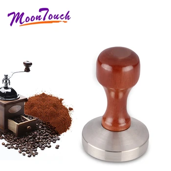 

Stainless Steel Base Wooden Handle Tamper Coffee Powder Hammer 51/53/57/57.5/58 Coffee Accessories Barista Tools