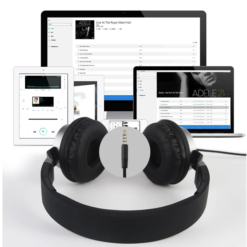 Новые стерео наушники складные Hi Fi для ПК iPhone Samsung Xiaomi с микрофоном и регулятором