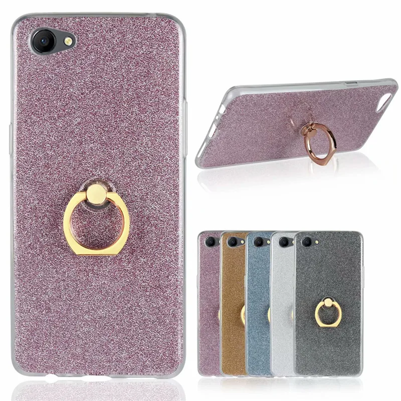 

Phone Case For OPPO A3 A59 F1S F5 A73 A35 F1 A71 Glitter Bling Case Finger Ring Holder TPU Back Cover Capa For oppo A 3 coque