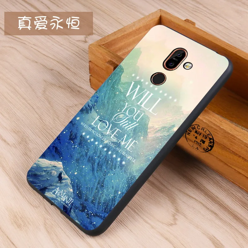 Nokia 7 plus Case Original Cover for Nokia 7 plus Bag Case Cover Skin Wolf Fish Skull nokia7plus Fundas 100% BiNFUL 21