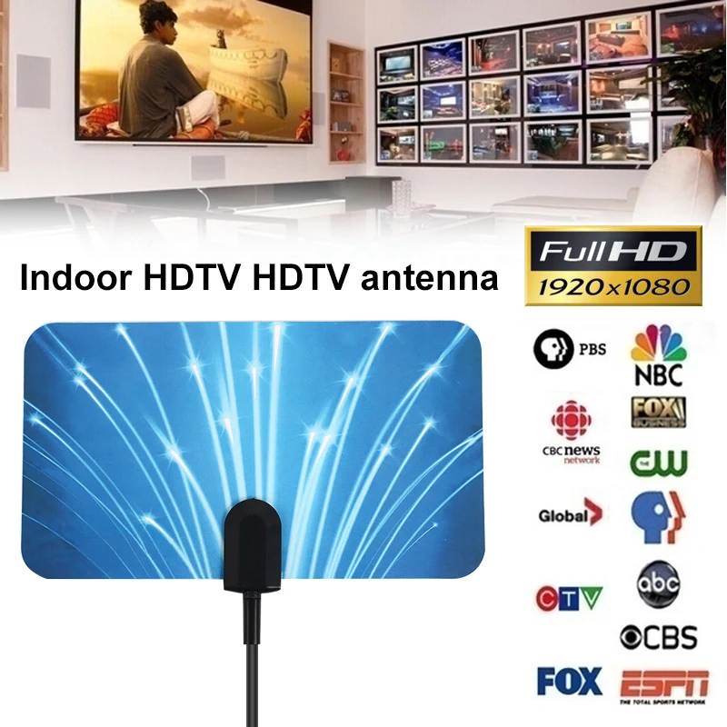 Цифровой ТВ HD 4k HD ТВ антенны цифровой 4 К ТВ HD ТВ антенна сигнала ультра тонкий Antena 1080 P длинные приемник