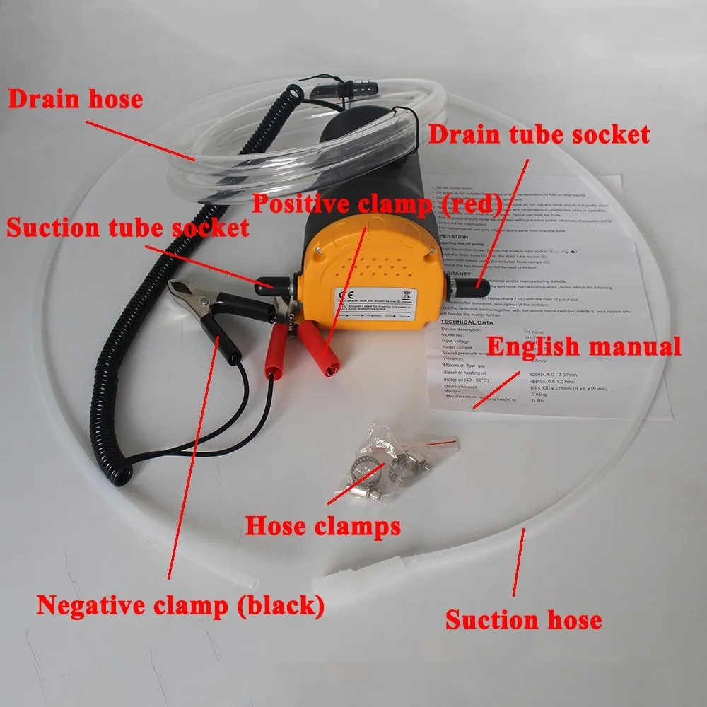 12 V/24 V 3~ 4L/мин Электрический двигатель масляный насос для топлива перевод, моторного масла дренаж экстрактор для автомобиля/лодки/мотоцикл 12 V