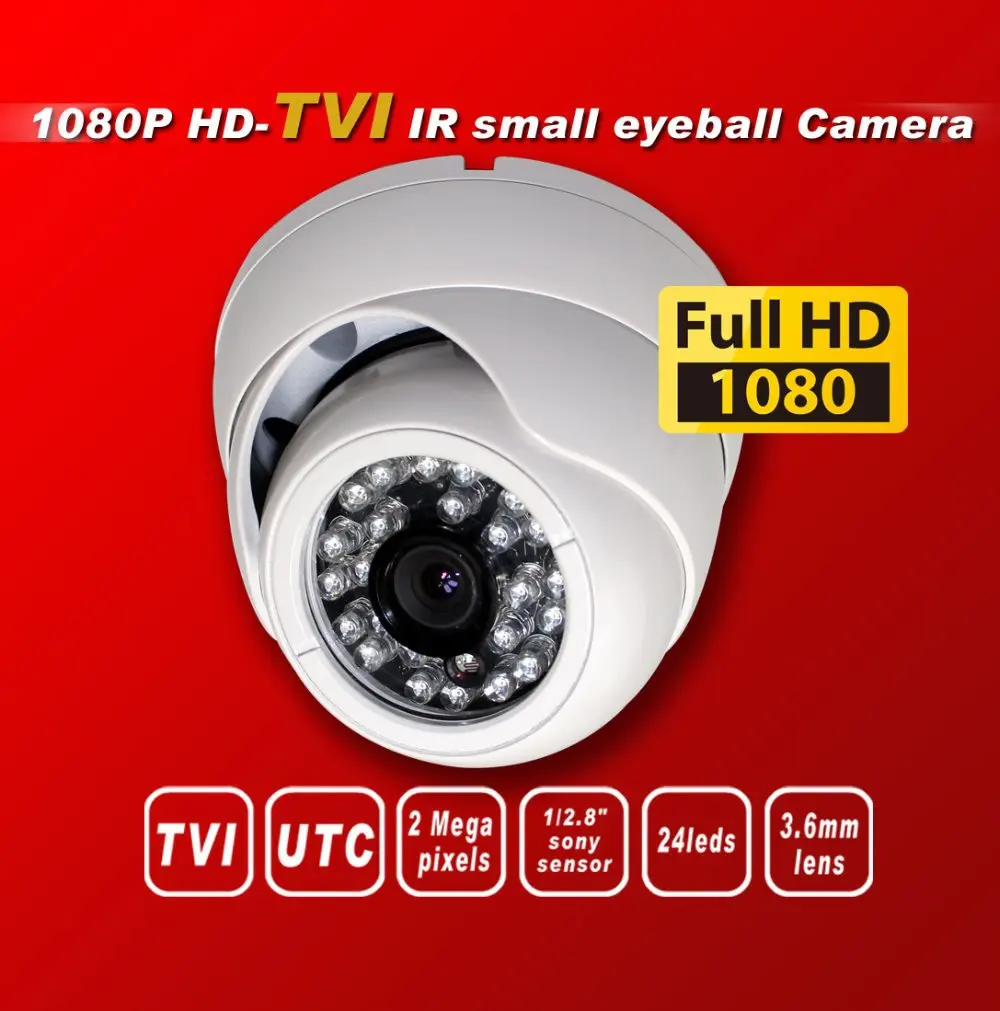 Бесплатная доставка HD TVI 1080P1/2 8 'Датчик Sony Exmor камера безопасности 24IR 3 мега 6 мм UTC