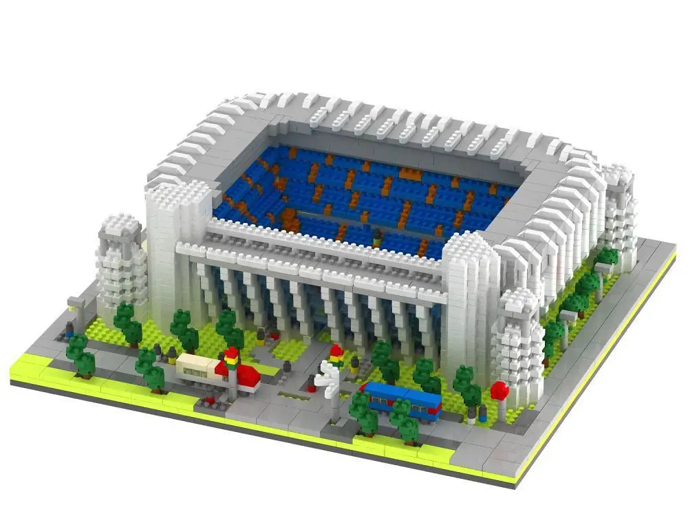 

Europe Spain La Liga Football team Field Malaga rose garden micro diamond building block Stadium nanoblock brick toy Collection