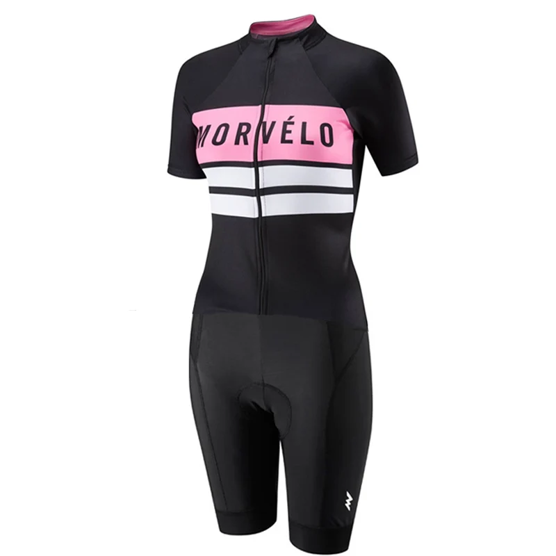 

2019 MORVELO Pro Team Triathlon Suit Women's short sleeve Cycling Jersey Skinsuit Jumpsuit Maillot Cycling Ropa ciclismo set ge