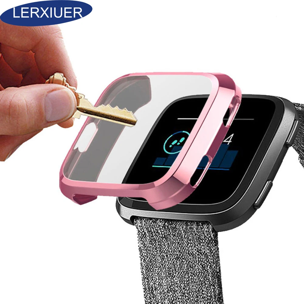

Silicone strap For fitbit versa band Case All-inclusive ultra-thin soft protector frame wearable devices Smart Watch Accessories