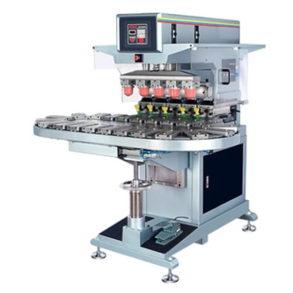 

250 pad stroke semi auto 5-color turntable tampon print machine