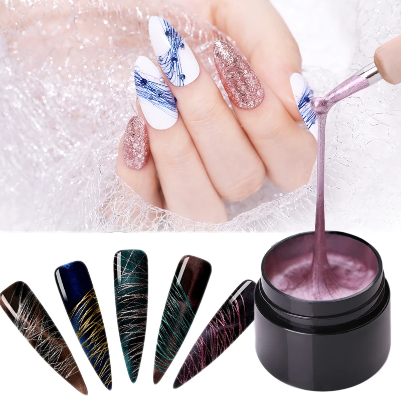 

UR SUGAR Spider Gel Nail Polish Elastic Drawing Nail Gel Pulling Silk Spider With 5D Cat eye Gel Soak Off UV Gel Varnish