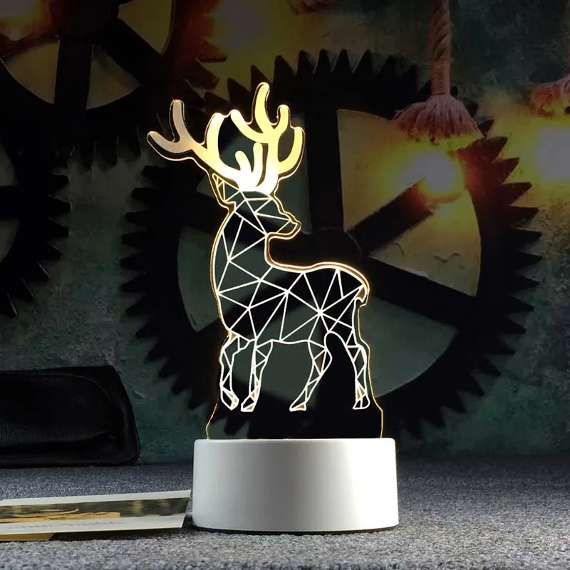 

Christmas decorations gift for baby room lights Kids Room 3d Led Night Light White base Lovely Kids Room Light