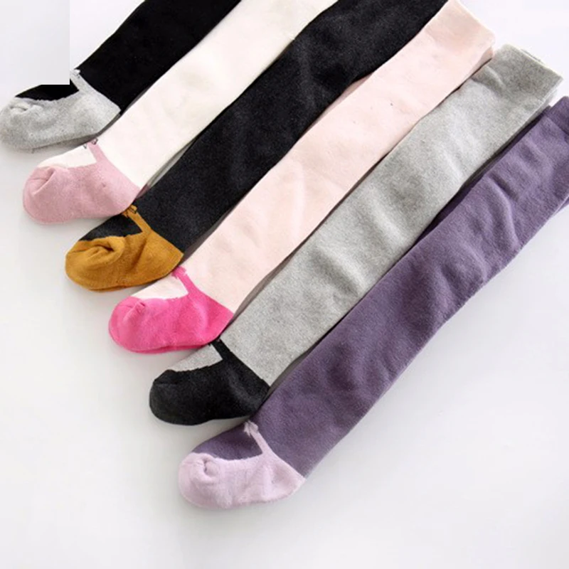 

Baby Girl Children Tights Cotton Pantyhose Girl winter Girl Kid Tights solid Girls shoe pattern Tights