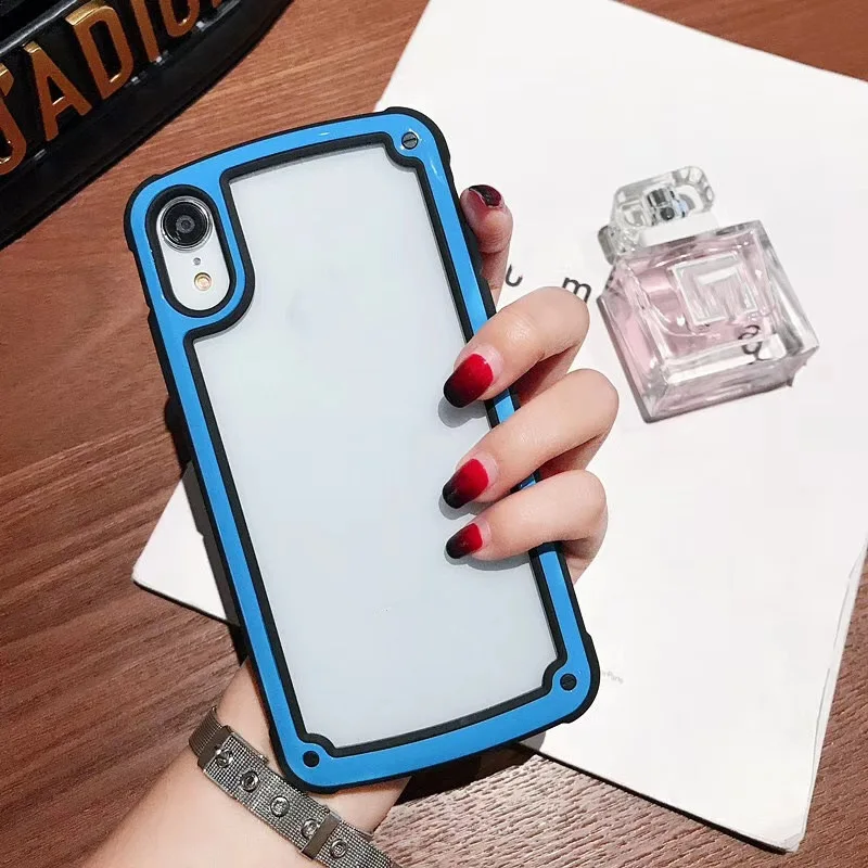 Прозрачный цветной чехол для iphone X XR XS MAX 8 7 6 6s Plus|Бамперы| |