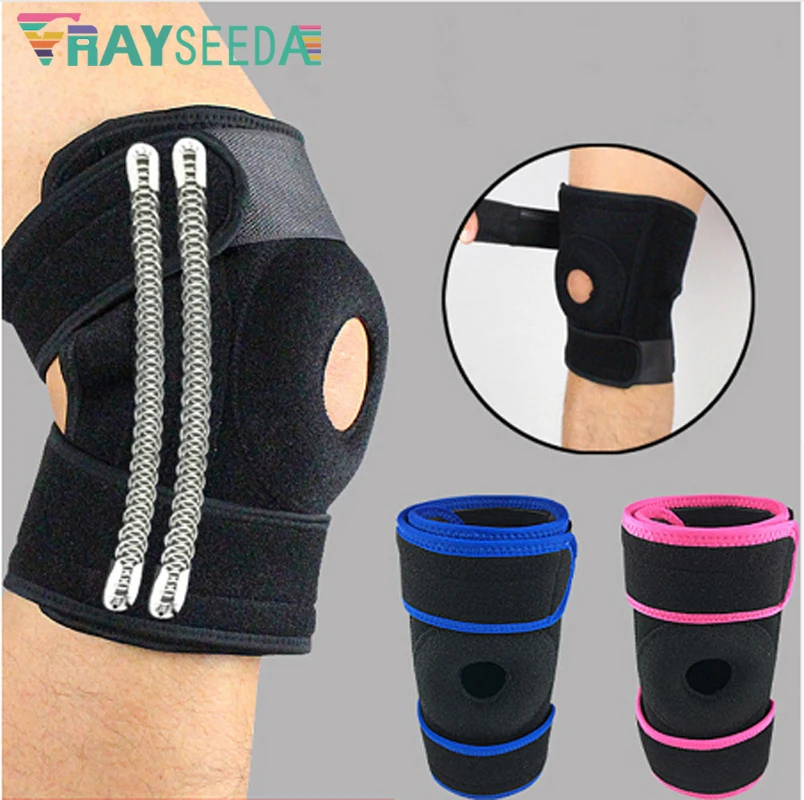Rayseeda 1pair Enhanced Adjustable Weight lifting Sports Knee Pads 4