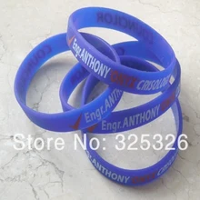 На заказ дешевые мм 202 мм Желтый силиконовый браслет, принять логотип/Имя/фразу/текст отпечаток на рекламный браслет для продвижения