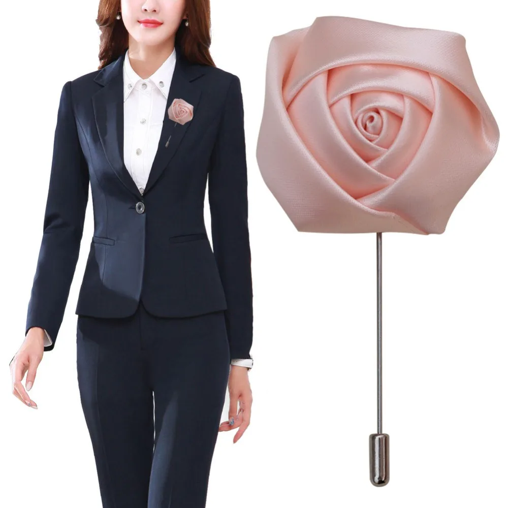 

Engagement wedding Bride groom brooch Pin ribbon flower brooch Large 5 cm flower brooch Clothing accessories decoration ADC017