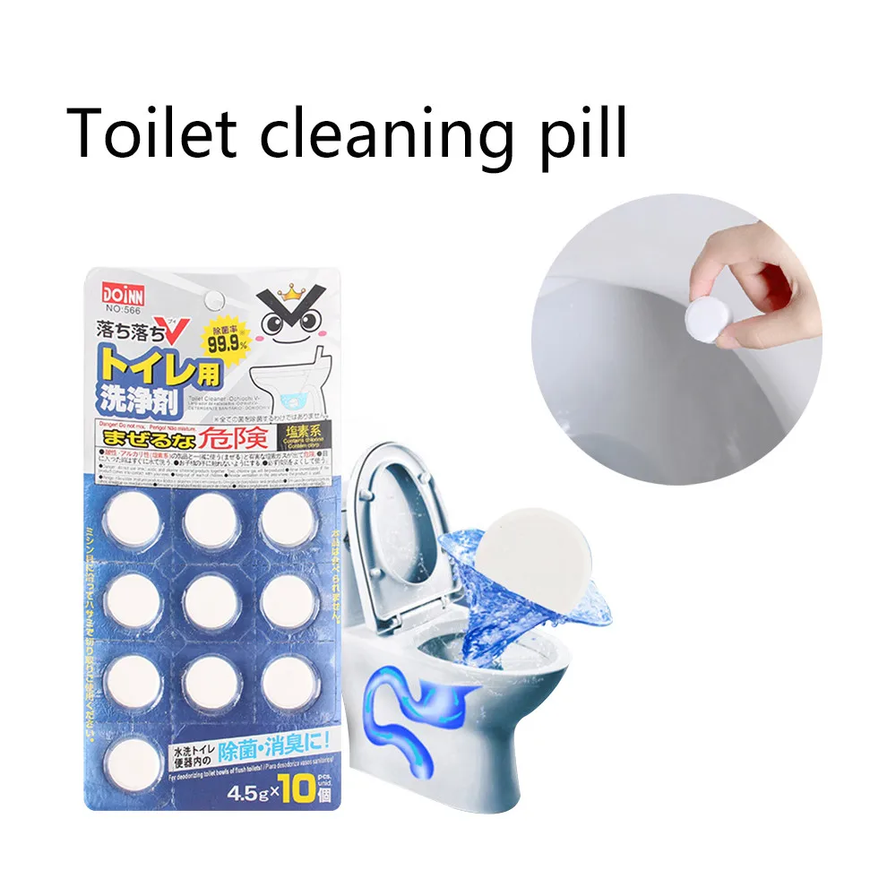 

10 Pcs/pack Automatic Bleach Toilet Bowl Tank Cleaner Tablets Flush Cleaner Toilet Cleaning Pill Deodorant