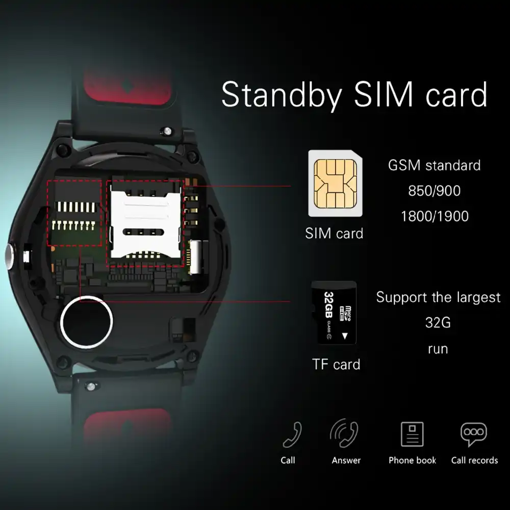 smartwatch with sim card and camera