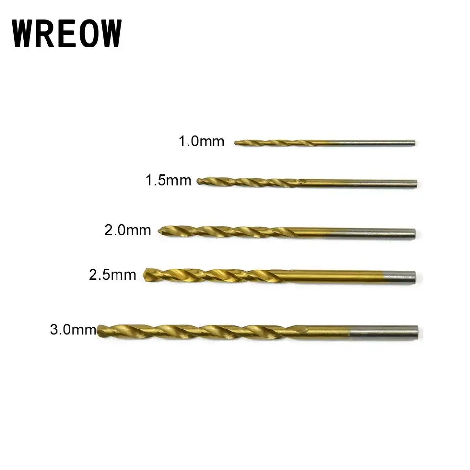 50PCS Mini Micro Round Shank Drill Bits Set Small Precision HSS Twist Drill LS