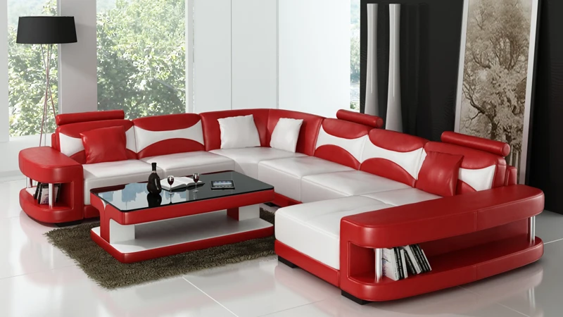 Новая современная мебель для дома секционный уголок из натуральной кожи l-образный диван для гостиной