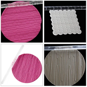

4 Style Texture Embossing Acrylic Fondant Cake Decorating Pastry Tools Cup Cake Top Decoration Rolling Pin Color Transparent