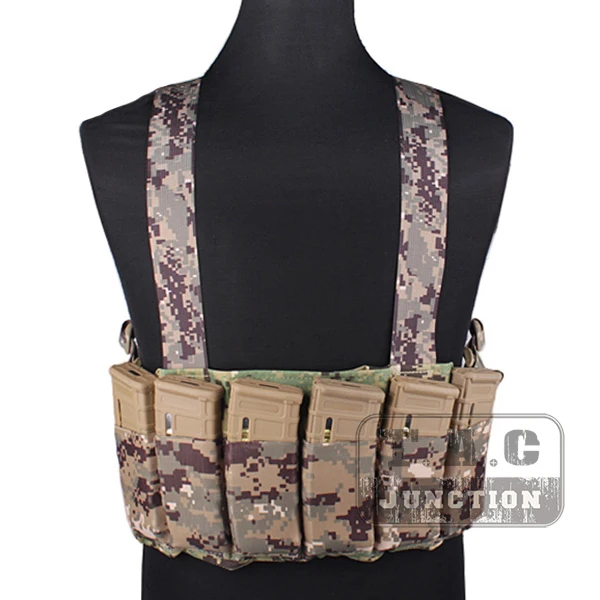 

Emerson Tactical Combat Adjustable High Speed Chest Rig AOR2 Carrier Vest with Six Pack M4 M16 Magazine Mag Pouches