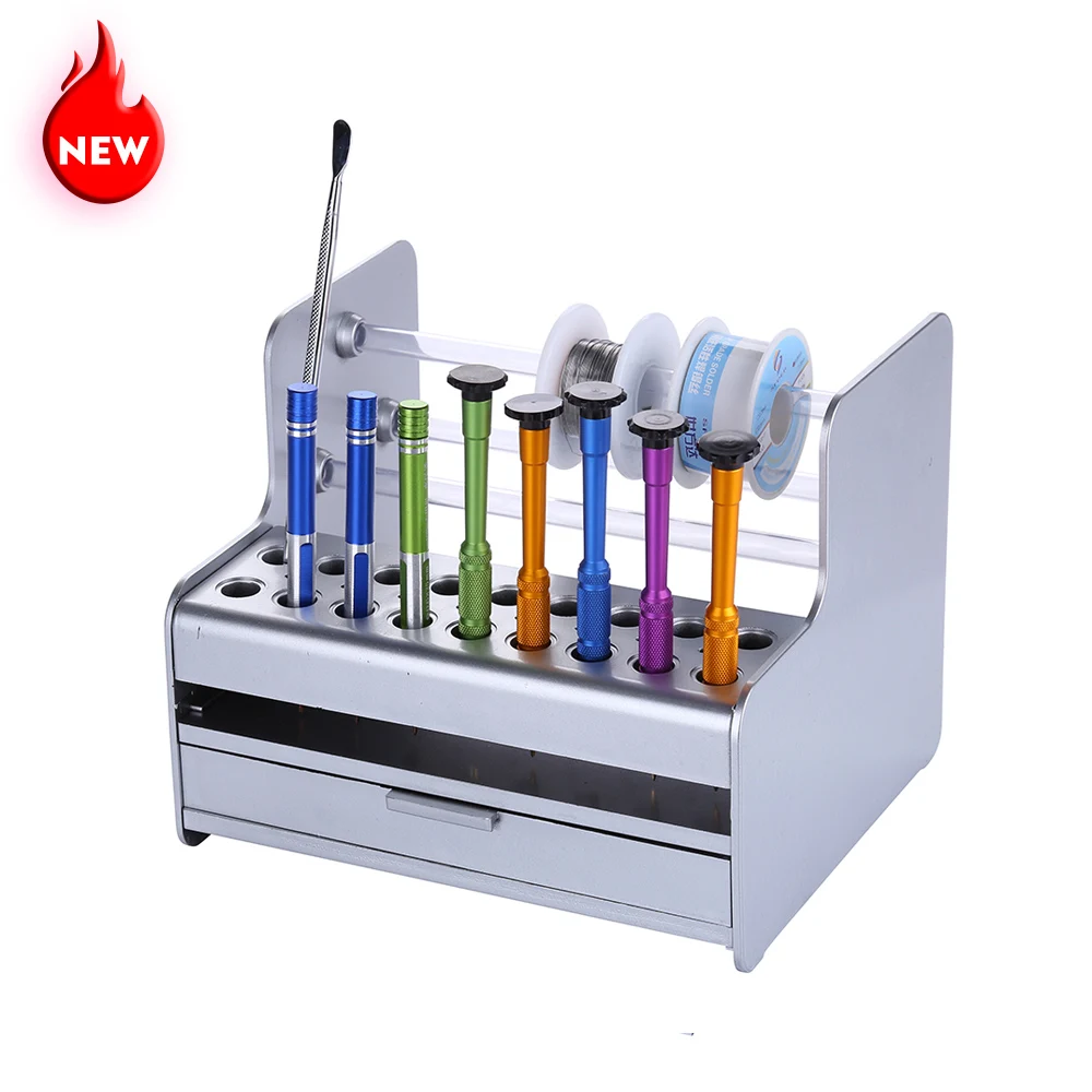 

Newest Multifunction Storage Box Mobile Phone Computer Repair Tool Tidying Rack Tweezers Screwdriver Welding Tools Custody Box