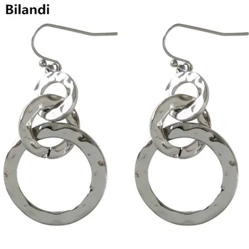 

Fashion Design Circular Beaten Metal Earrings For Woman Jewelry