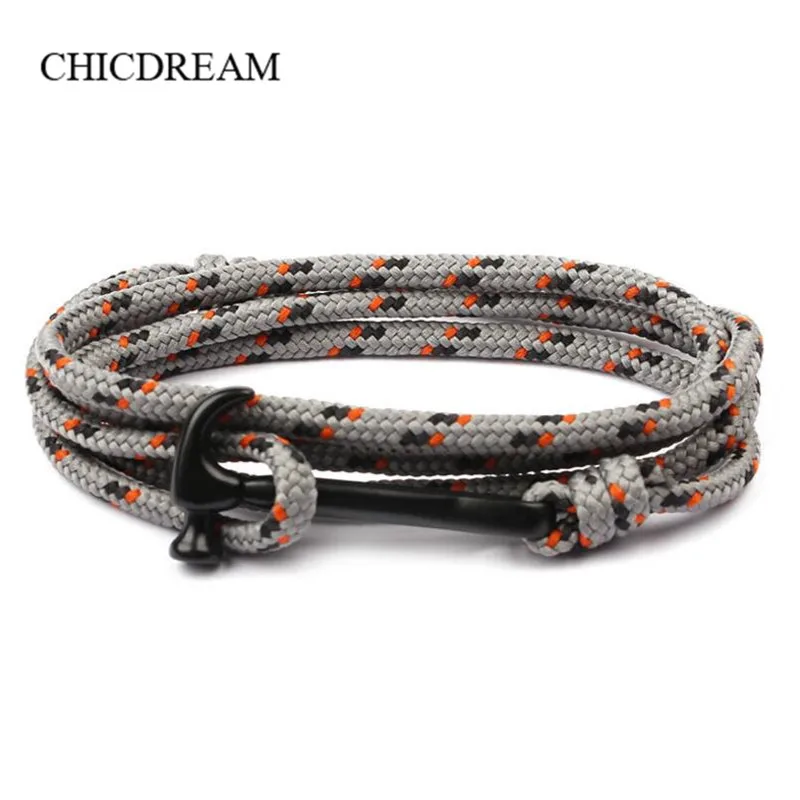 Fashion Nylon Rope Punk Charm Bracelets & Bangles For Men Woman Vintage