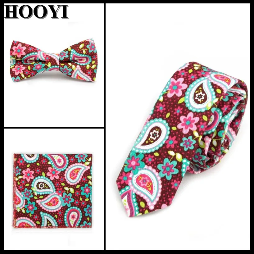  2019 New Men's Cotton Tie Set Bowtie Handkerchief Ties for Men accessories Butterfly pocket squares