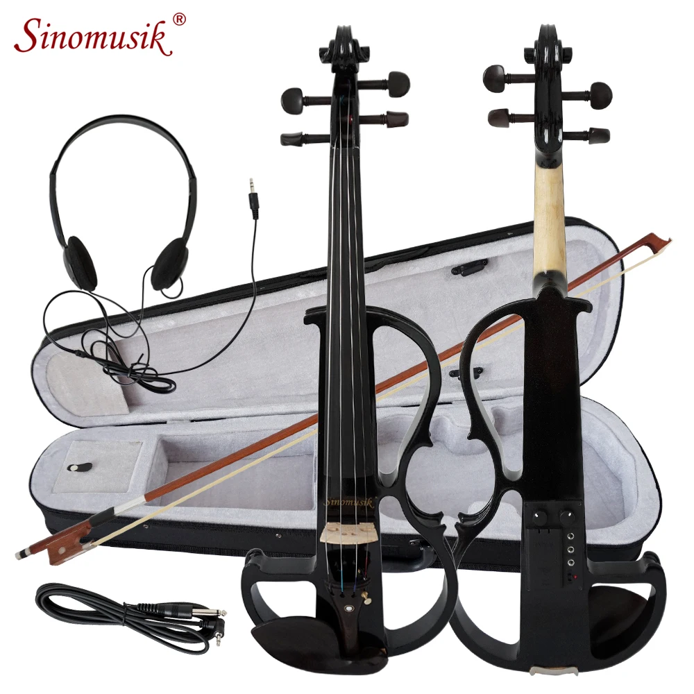 

SINOMUSIK BRAND COLOR SOLID BODY ELECTRIC VIOLIN WITH EBONY FITTINGS