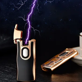 

High Quality Dual Arc Electronic Cigarette Lighter USB Metal Rechargeable Lighter Windproof Flameless Electric Plasma Lighters