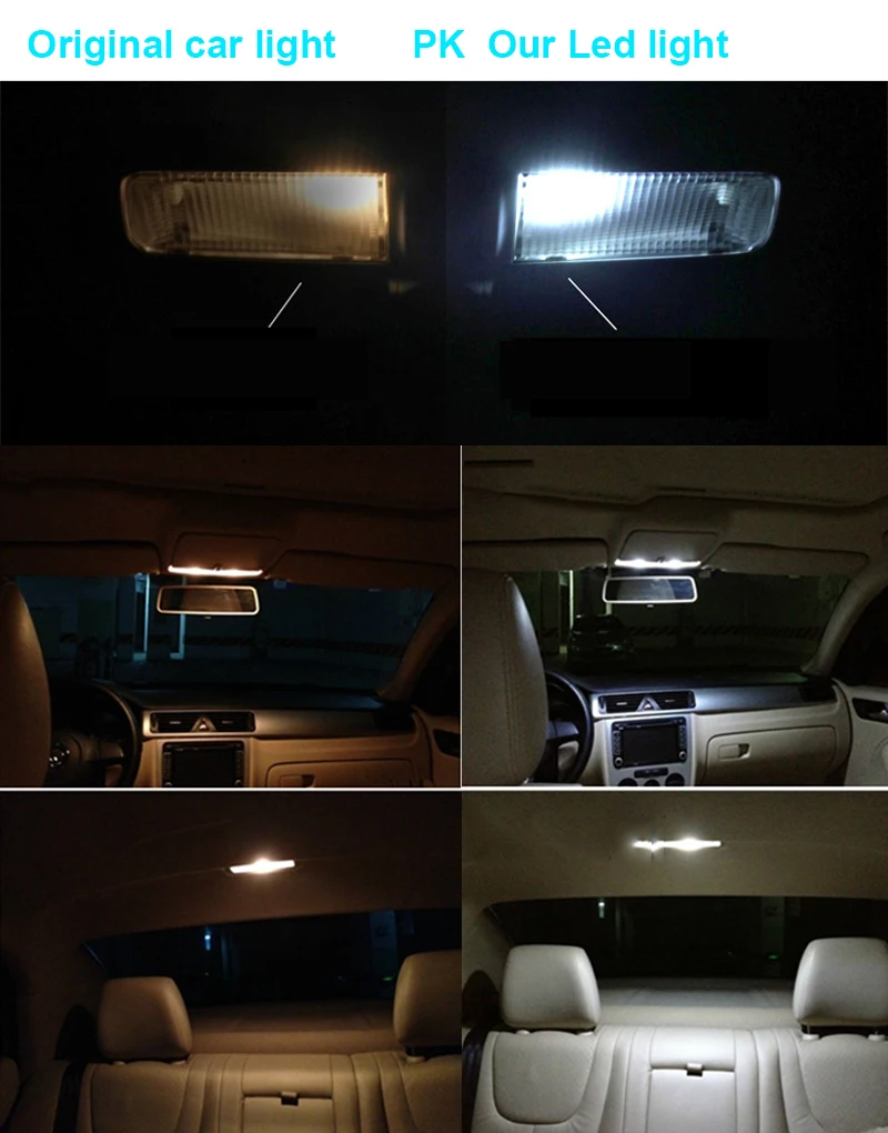 10pcs T10 W5W Led BA9S C5W C10W Festoon 31mm 36mm 39mm 42mm 3 Adapters COB LED Reading Panel Lights Car Interior Dome Light Lamp (9)