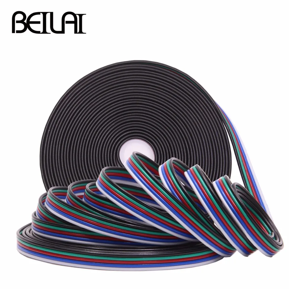 BEILAI 5 контактный 4 светодиодный Удлинительный кабель для SMD 5050 RGBW RGB Одноцветный|5pin