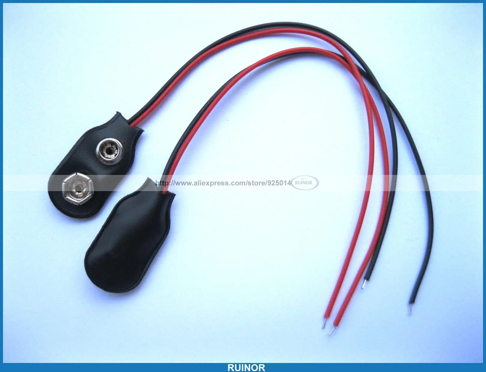 

50 Pcs 9 Volt 9V Battery Snap on Clips I Type with 100mm Lead Wire