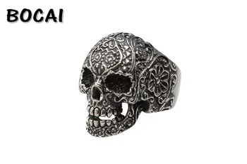 

Foreign trade jewelry personality retro tide male pattern super - large Titan steel ring