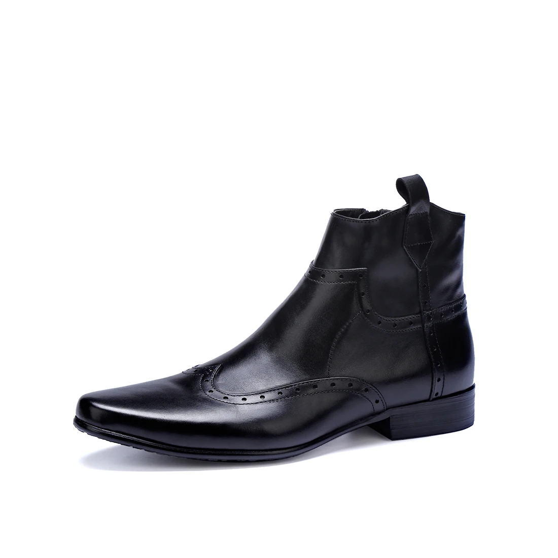 Oxfords Zapatos Negro Genuino Retro marrón Punta Vaquero Cuero Estrecha 2018 De Occidental Chakku Boda Tobillo Nuevo Botas PCZXqw1x1