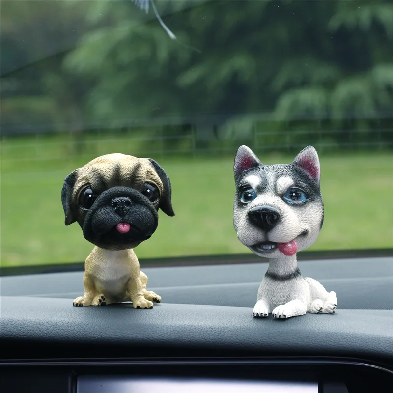 

Cartoon Resin Bulldog Corgi Sway Dog Puppy Model Action Figure Toys Car Ornaments DIY Home Decor Children Cute Gifts Toy drop