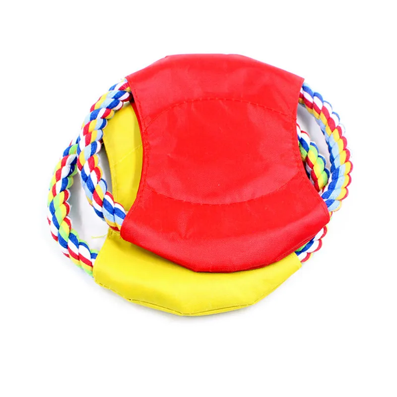 1 pc دائم كلب تحلق أقراص لعبة عالية الجودة نايلون كبير الكلب مضغ لعبة حبل الكلب لعبة تفاعلية Frisby