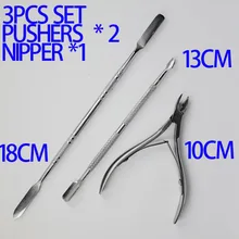 Набор из 3 предметов, кусачки для кутикулы ногтей, оборудование для удаления ногтей, резак, машинка для стрижки, триммер, инструмент для дизайна ногтей из нержавеющей стали