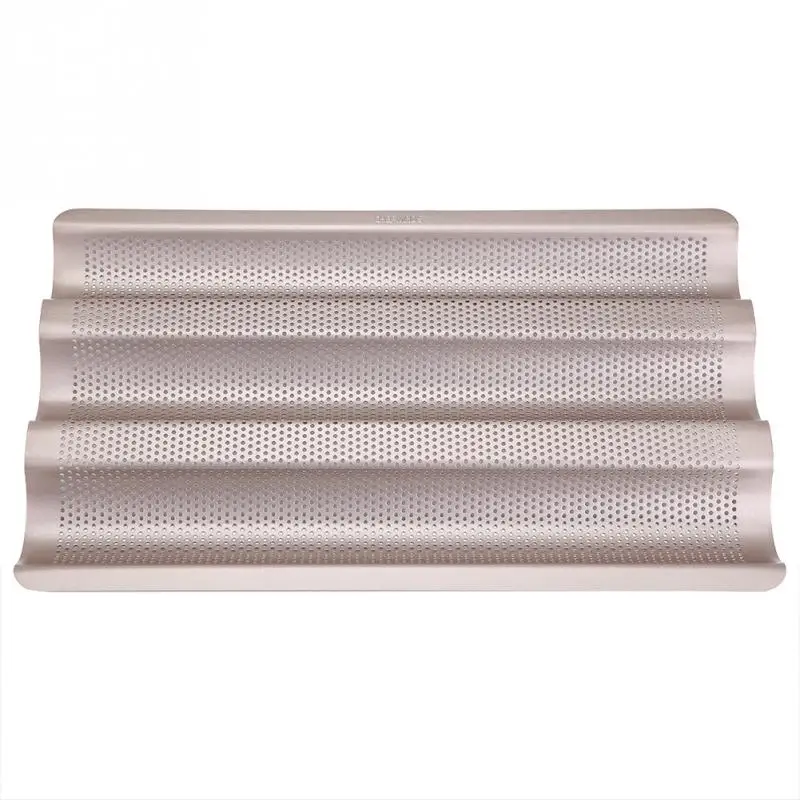 15inch French Bread Pan Baguette Baking Tray Perforated 3-slot Non Stick Bake Loaf Mould Accessories 2019 15inch French Bread Pan Baguette Baking Tray Perforated 3-slot Non Stick Bake Loaf Mould Accessories 2019