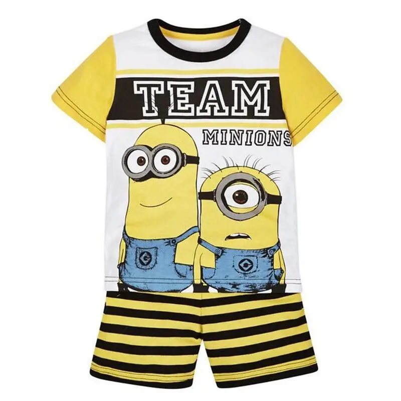 NEW Children Pajamas Set Cartoon Cotton Pants Short-sleeve Kid`s Clothing Casual Nightwear Anime Home Wear Baby Clothes - Цвет: color at picture