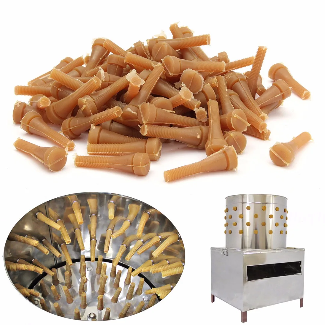 96pcs/lot Chicken Plucker 20 x 65mm Poultry Plucking Fingers Hair Removal Machine Glue Stick Beef Tendon Material Corn Rod