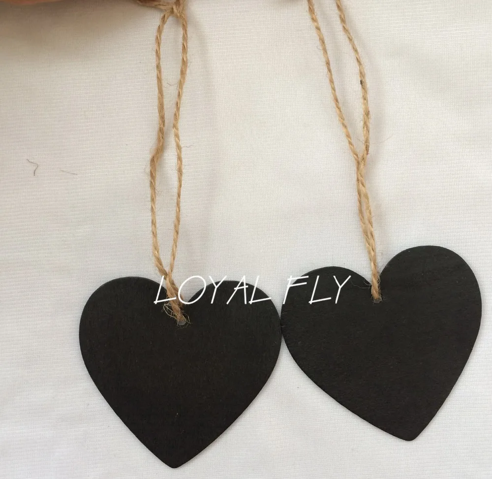

50pcs/lot 6.5*6cm Mini Heart Chalkboard Blackboard With String Label Tags Christmas Place Card