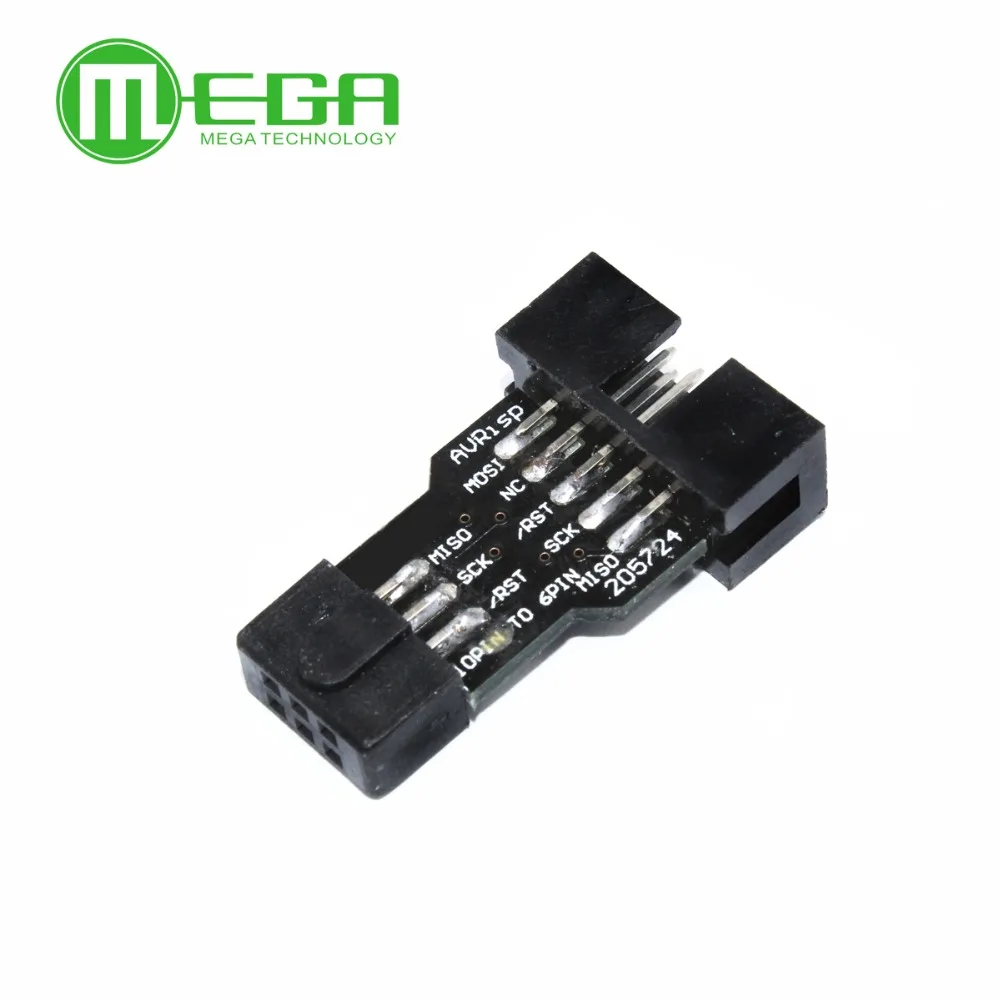 

I206... 10 Pin to 6 Pin Adapter Board for AVRISP MKII USBASP STK500 High Quality