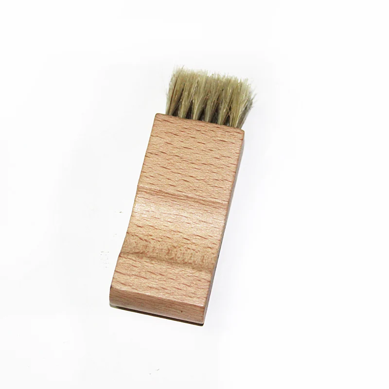 1pcs Beech Handle Shoes Shine Brush Polish Pig Bristle Hair Buffing Brush Mini Shoes Oil